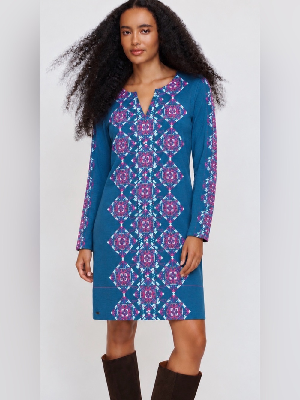 💙🩷 Hatley Moroccan Pattern Lucy Dress – Teal & Pink – XS/TP